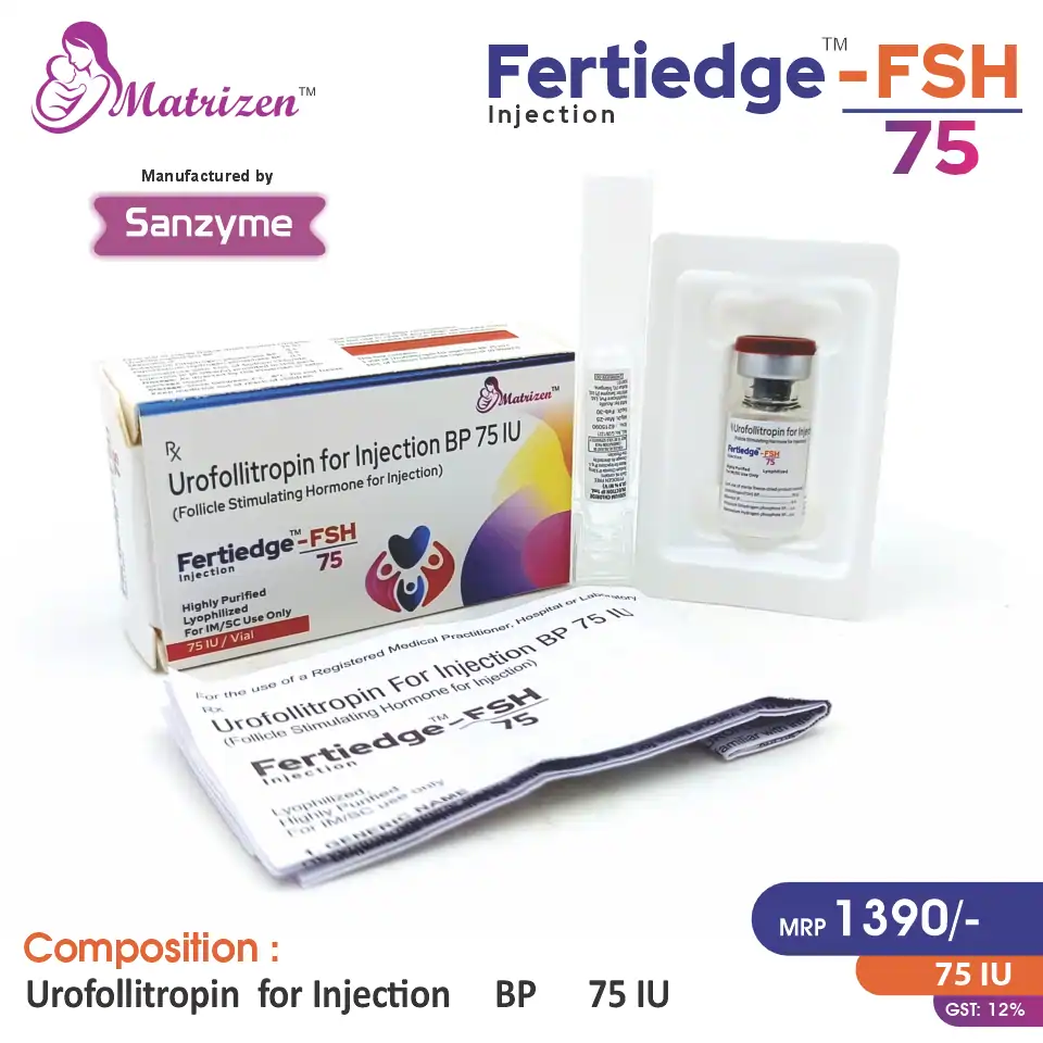 Urofollitropin (75IU) Injection at the best price in PCD Pharma Franchise for Fertility Treatment.